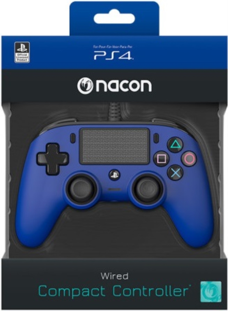 TECNOSHOP Controller Nacon Compact con cavo per Sony PS4 blu